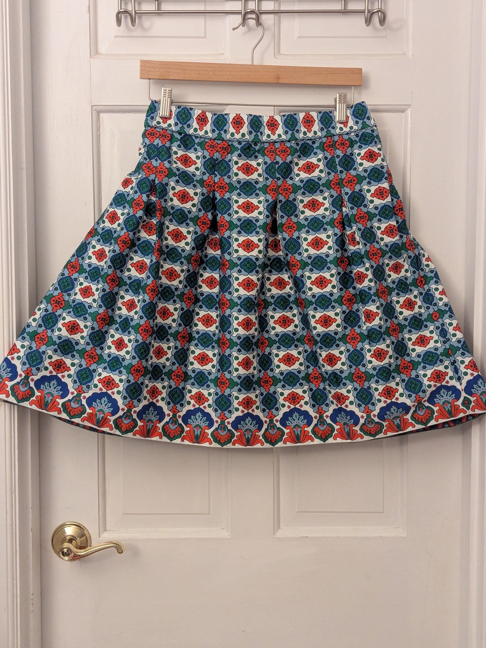 Boden Pleated Skirt in Mediterranean Print